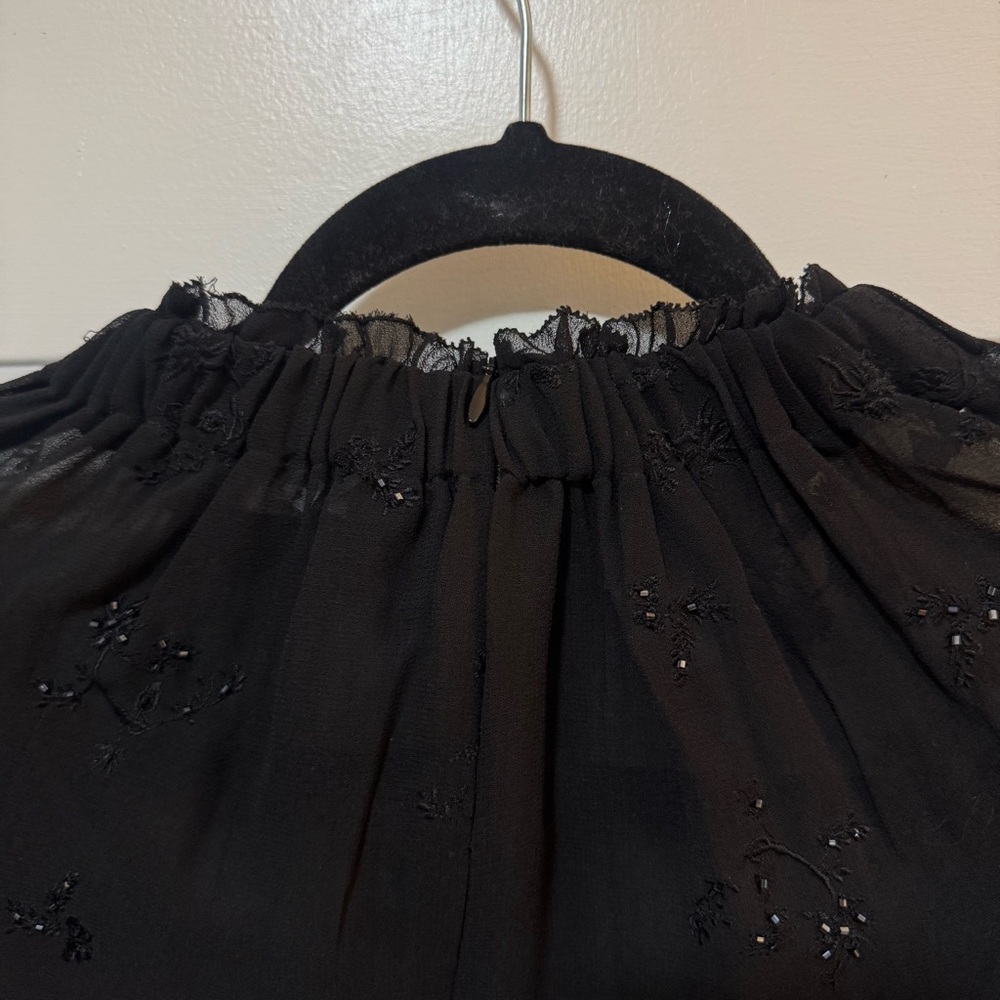 All Saints Aislyn Ditsy Dress Black Beaded Dress Size 00 - Picture 9 of 13